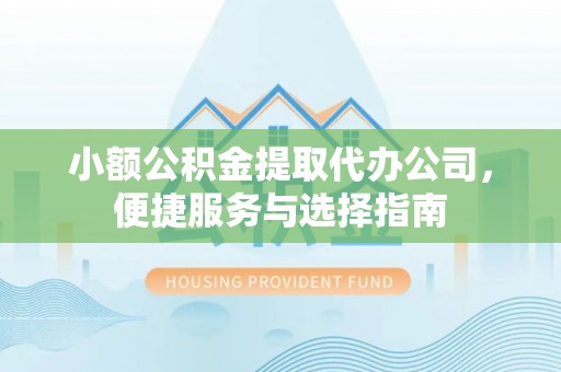 贷款小额公积金提取代办公司，便捷服务与选择指南